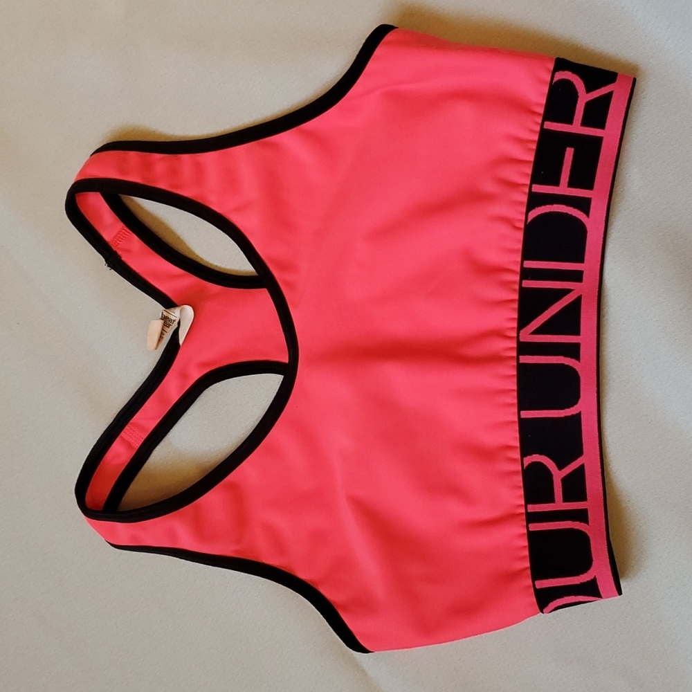 Under Armour Atletic Mid Sport Bra Neon Pink Size Small